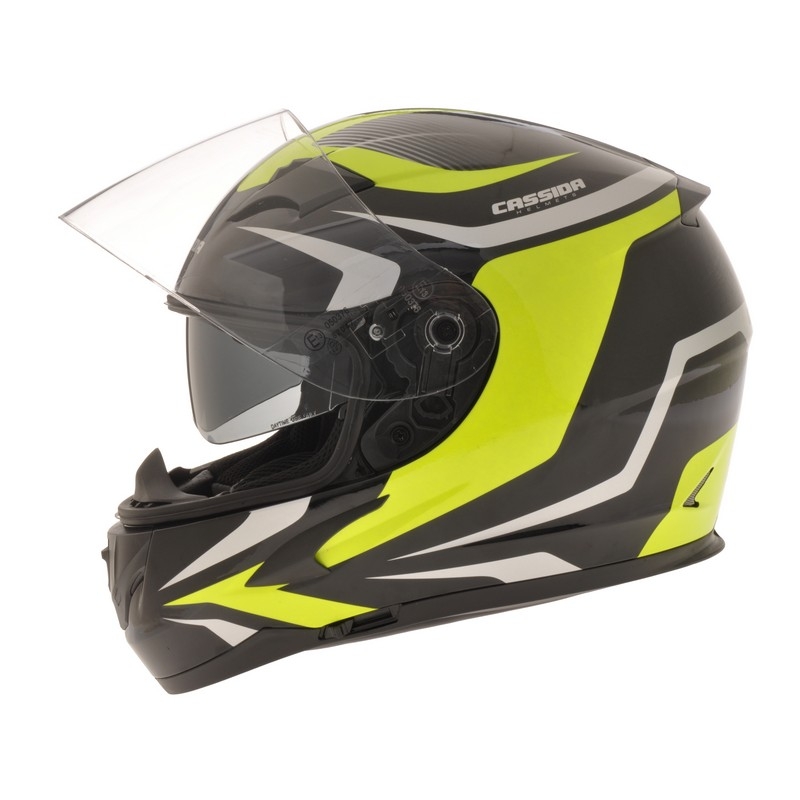 Přilba na motorku Cassida Integral 2.0 černo-šedo-fluo žlutá
