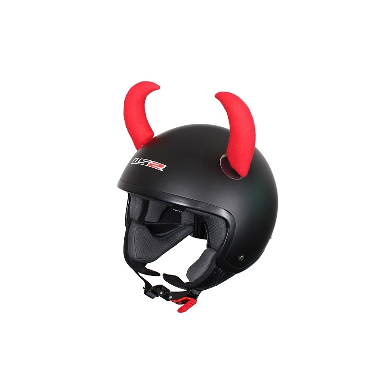 Uši na helmu Růžky červené velké