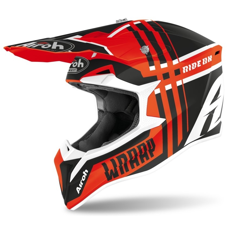 Motokrosová přilba Airoh Wraap Broken černo-oranžová