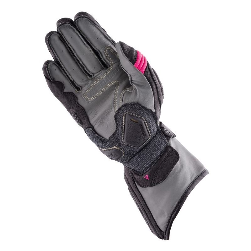 Gants de moto Rebelhorn Rebel noirs et roses pour femmes soldes