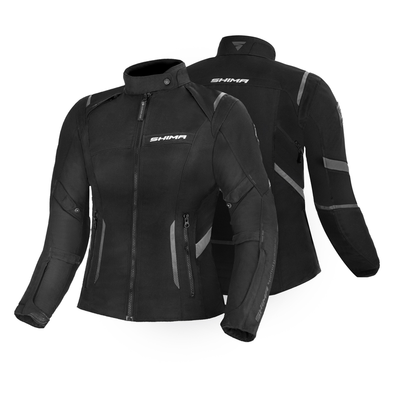 Veste moto femme Shima Rush noir soldes