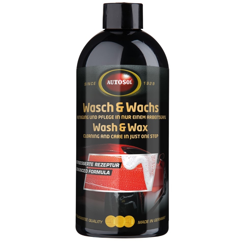 Shampooing avec cire Autosol Wash and Wax 500 ml