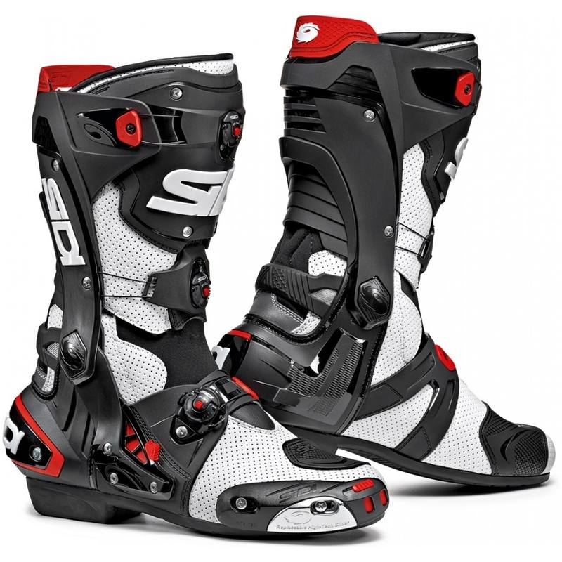 Bottes de moto SIDI REX Air blanc-noir soldes