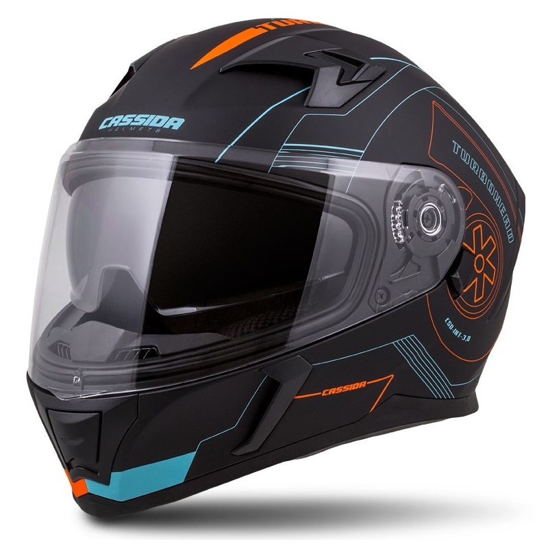 Integrální přilba Cassida Integral 3.0 Turbohead černo-oranžovo-modrá výprodej