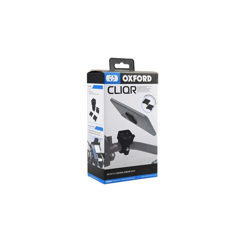 Support pour téléphone, appareil photo et système de navigation Oxford CLIQR avec support pour guidon