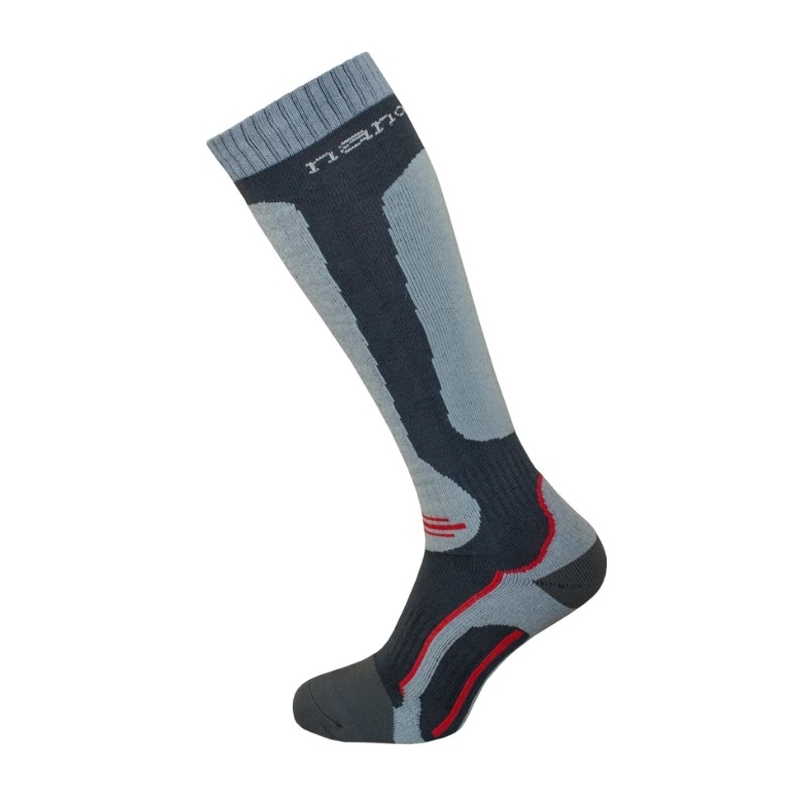 Chaussettes Nanosilver® noir-gris-rouge