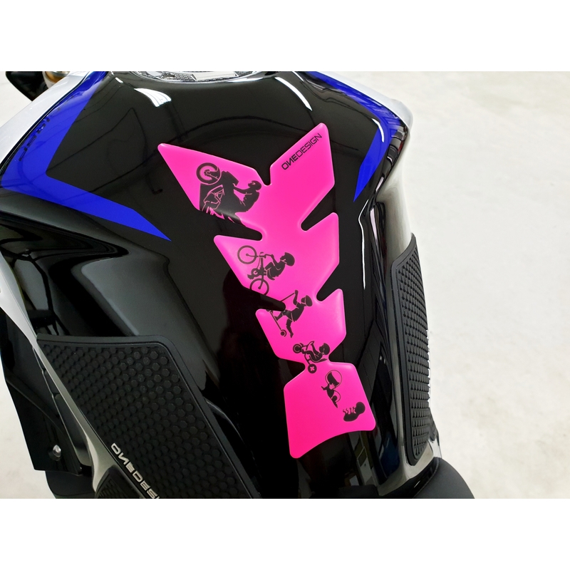 Autocollant pour réservoir de carburant - Rose fluo lunaire