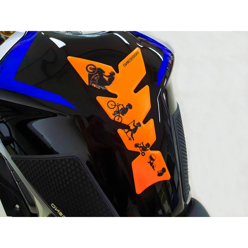 Couvercle du réservoir de carburant Print - Moon fluo orange