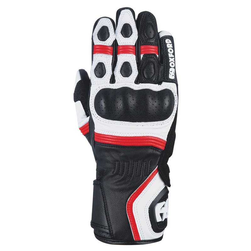 Gants moto Oxford RP-5 2.0 blanc-noir-rouge soldes