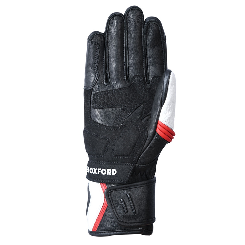 Gants moto Oxford RP-5 2.0 blanc-noir-rouge soldes