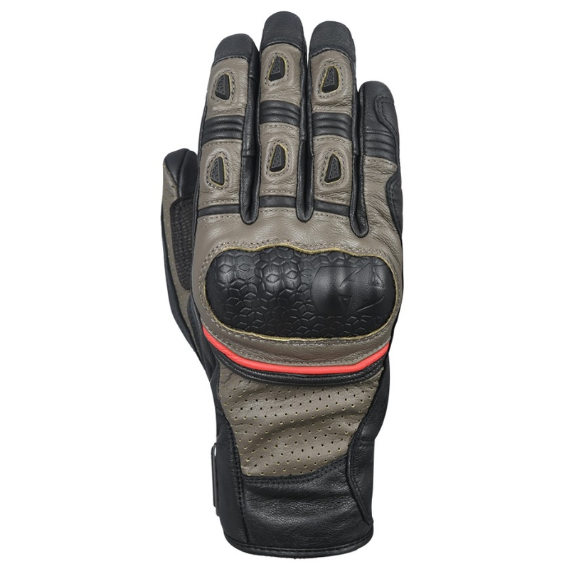 Gants de moto Oxford Hawker marron-noir soldes