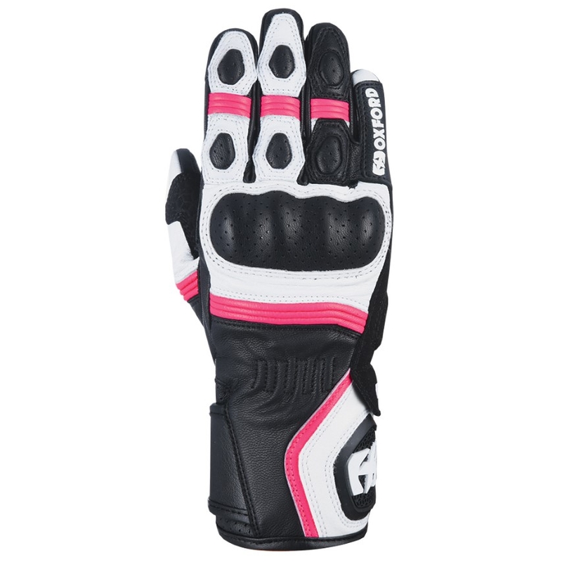 Gants de moto Oxford RP-5 2.0 pour femmes blanc-noir-rose