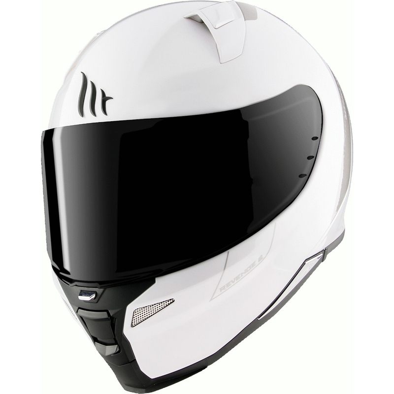 MT Revenge 2 Solid White Gloss Integral Motorcycle Helmet soldes