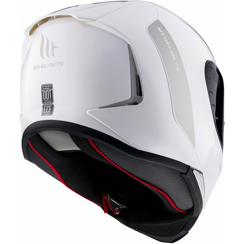 MT Revenge 2 Solid White Gloss Integral Motorcycle Helmet soldes
