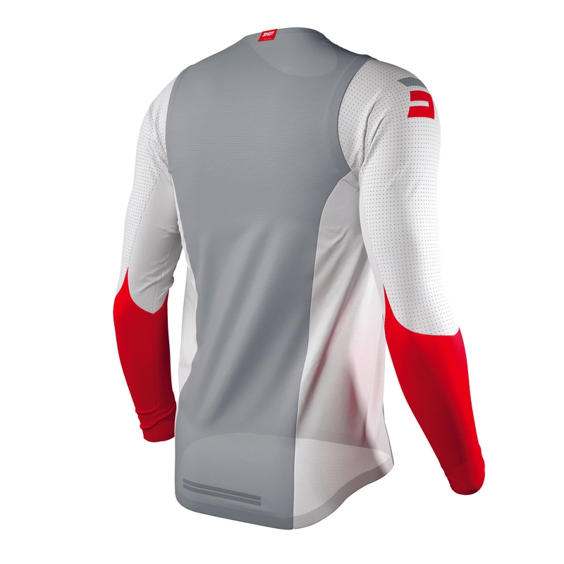 Maillot de motocross Shot Aerolite Airflow gris-blanc-rouge soldes