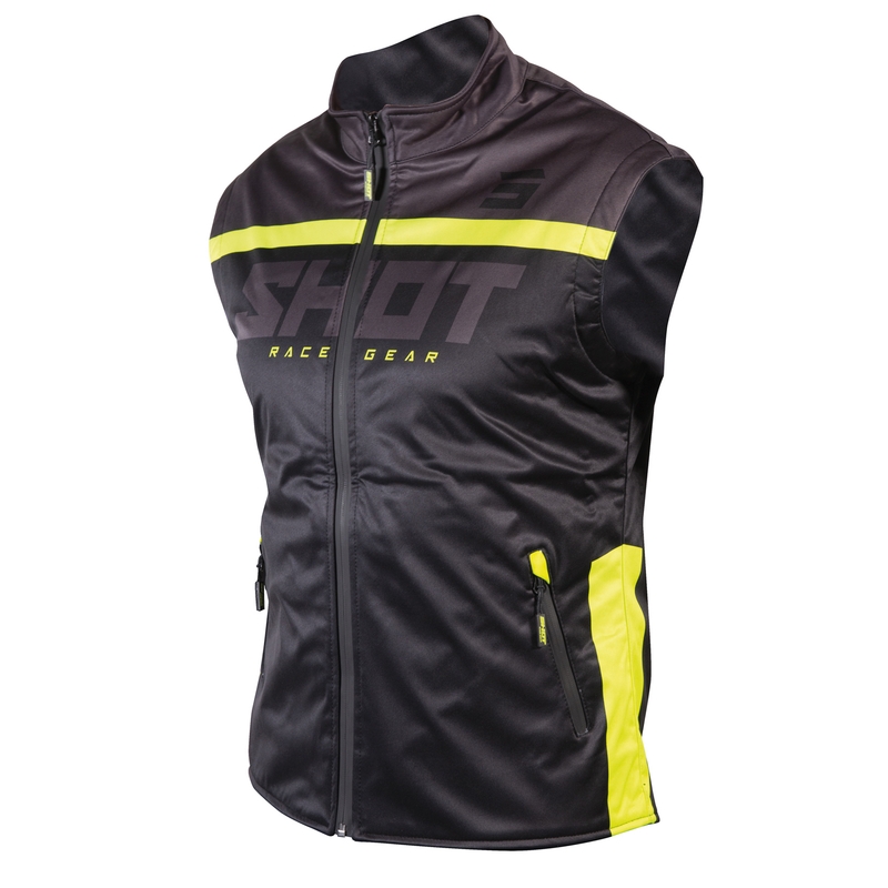 Gilet Softshell Shot Lite noir-jaune fluo soldes