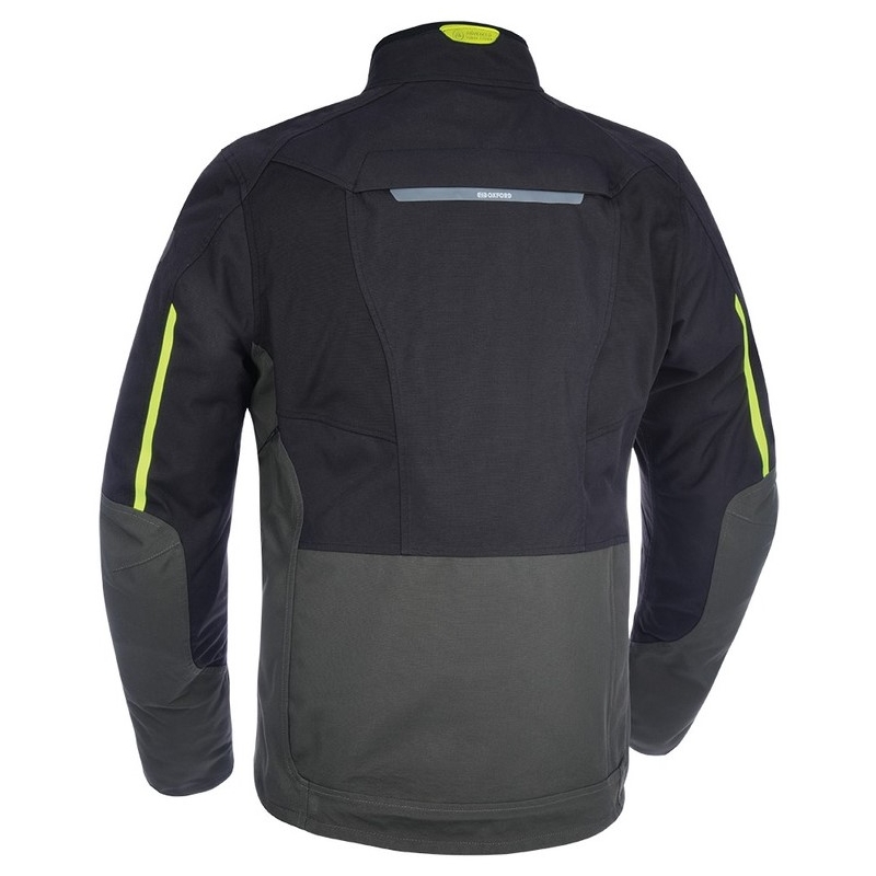 Veste de moto Oxford Advanced Hinterland noir-gris-jaune fluo