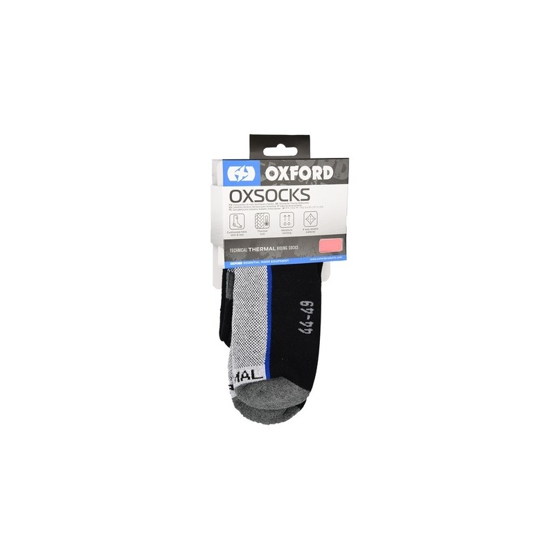 Chaussettes thermiques Oxford gris-noir-bleu