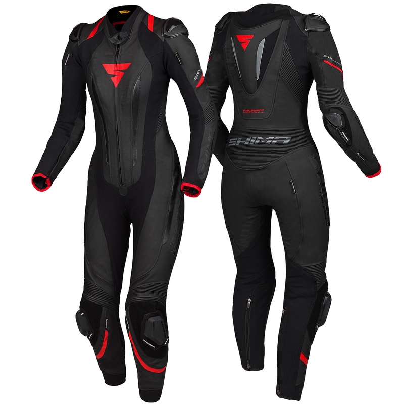 Combinaison une pièce pour femme Shima Miura RS noir et rouge