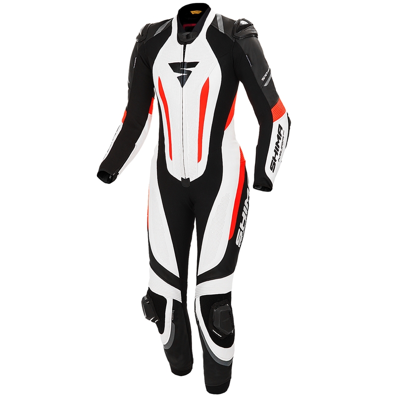 Combinaison une pièce pour femmes Shima Miura RS blanc-noir-rouge fluo