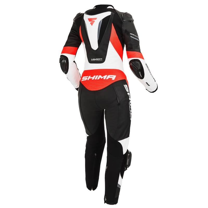 Combinaison une pièce pour femmes Shima Miura RS blanc-noir-rouge fluo