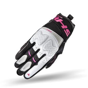 Gants de moto Shima Blaze noir, blanc et rose pour femmes soldes