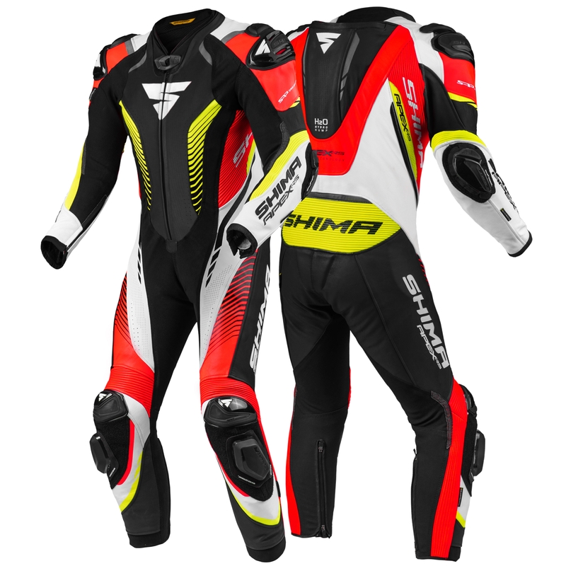 Salopette une pièce Shima Apex RS noir-blanc-rouge-jaune fluo soldes