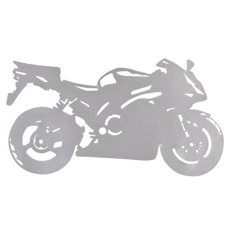 Autocollant silhouette Sport Bike argent