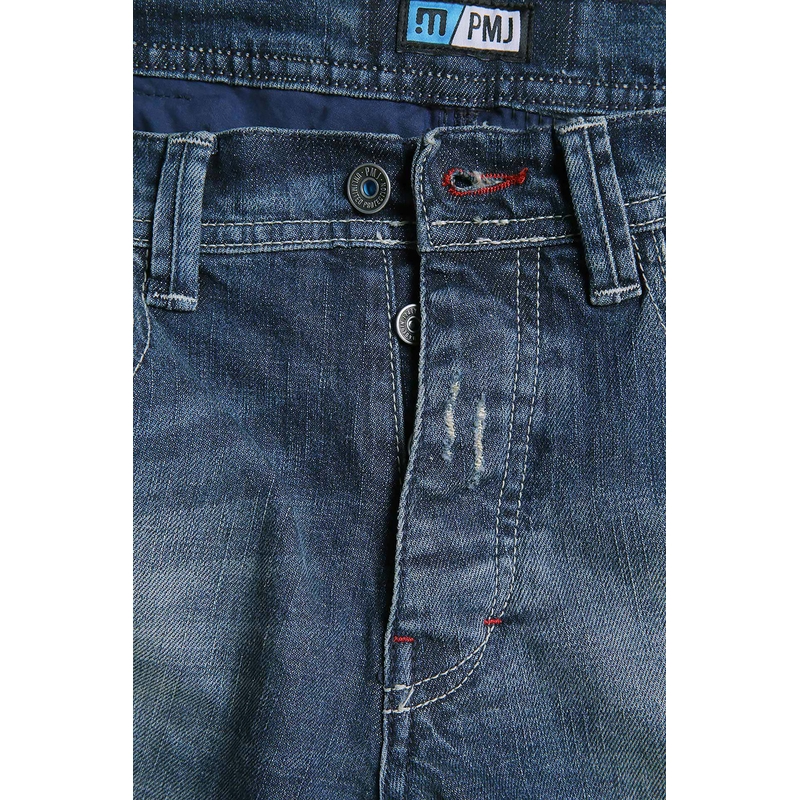 Jeans moto PMJ Vegas bleu soldes