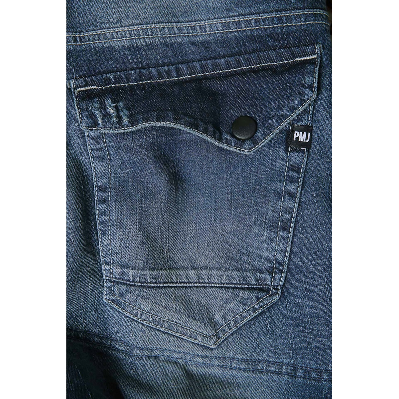 Jeans moto PMJ Vegas bleu soldes