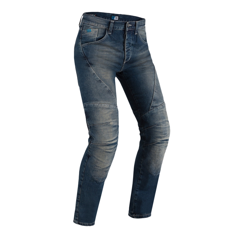 Jeans moto PMJ Dallas bleu soldes