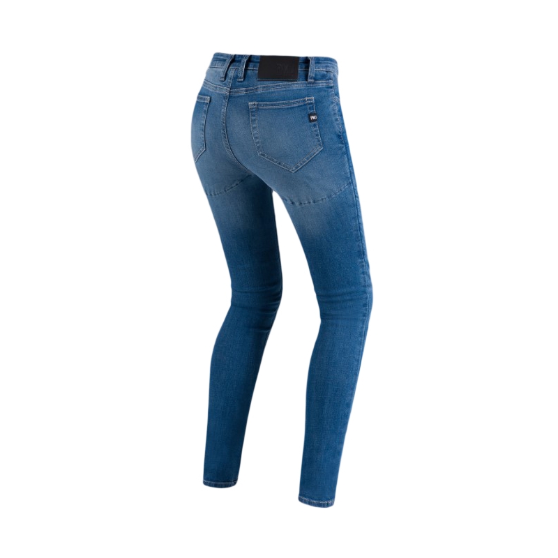 Jeans moto skinny PMJ pour femme Bleu soldes