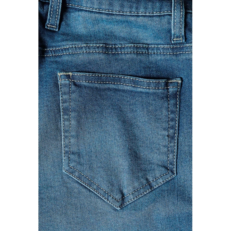 Jeans moto skinny PMJ pour femme Bleu soldes