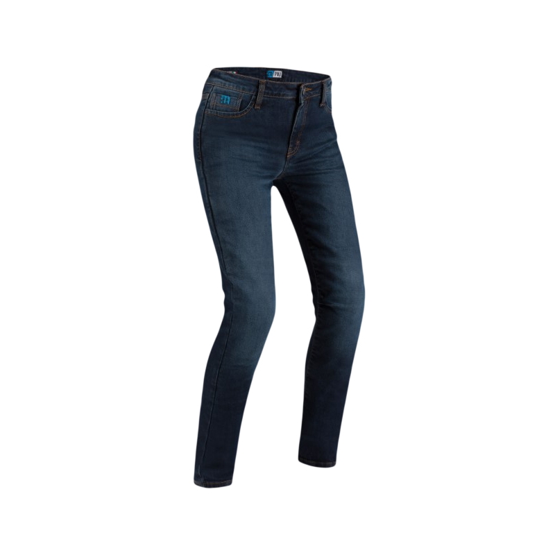 Jeans moto PMJ Caferacer Legend bleu foncé pour femmes soldes