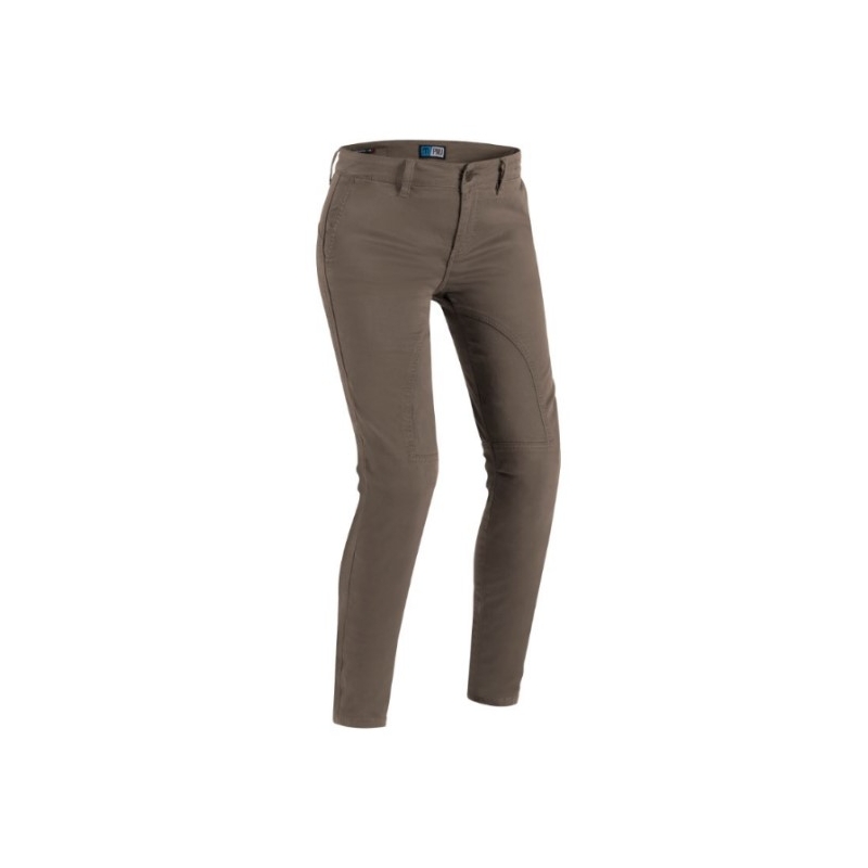 Jeans moto PMJ Santiago marron pour femme soldes