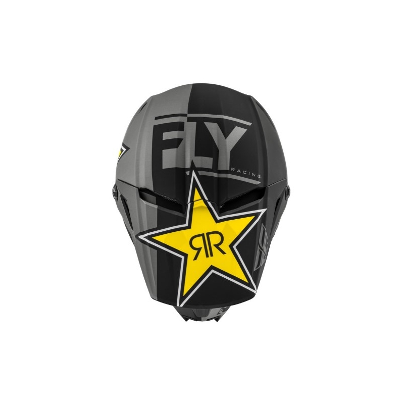 Motokrosová přilba FLY Racing Kinetic Rockstar šedo-černo-žlutá