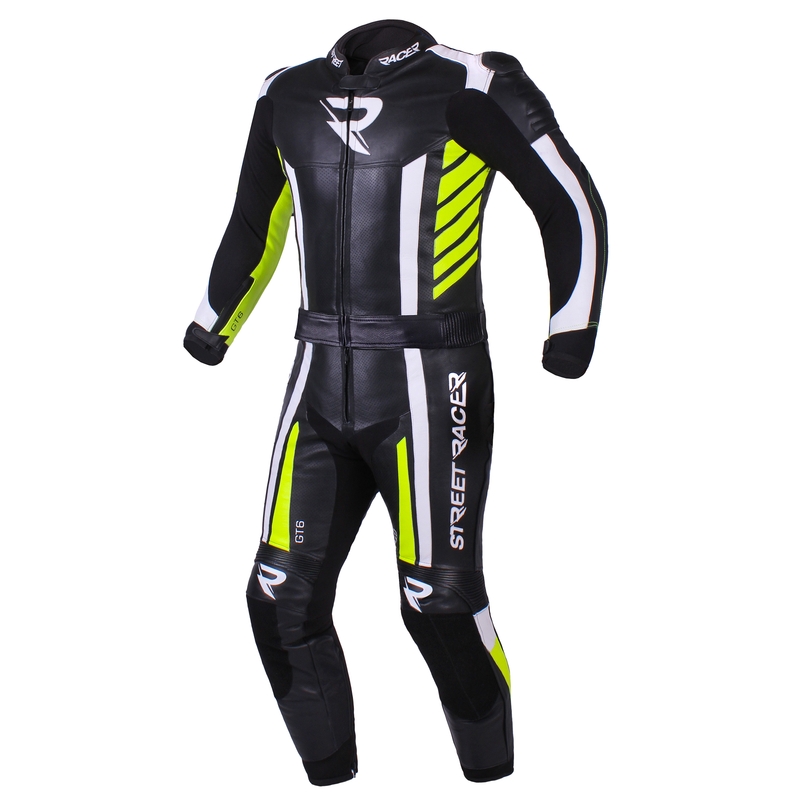Salopettes hommes Street Racer GT6 noir-blanc-jaune fluo soldes