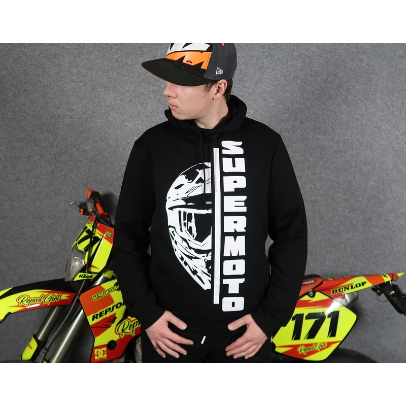 Sweat à capuche pour hommes SUPERMOTO noir