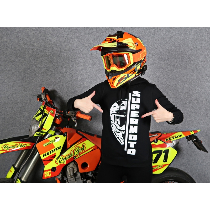 Sweat-shirt femme SUPERMOTO noir soldes