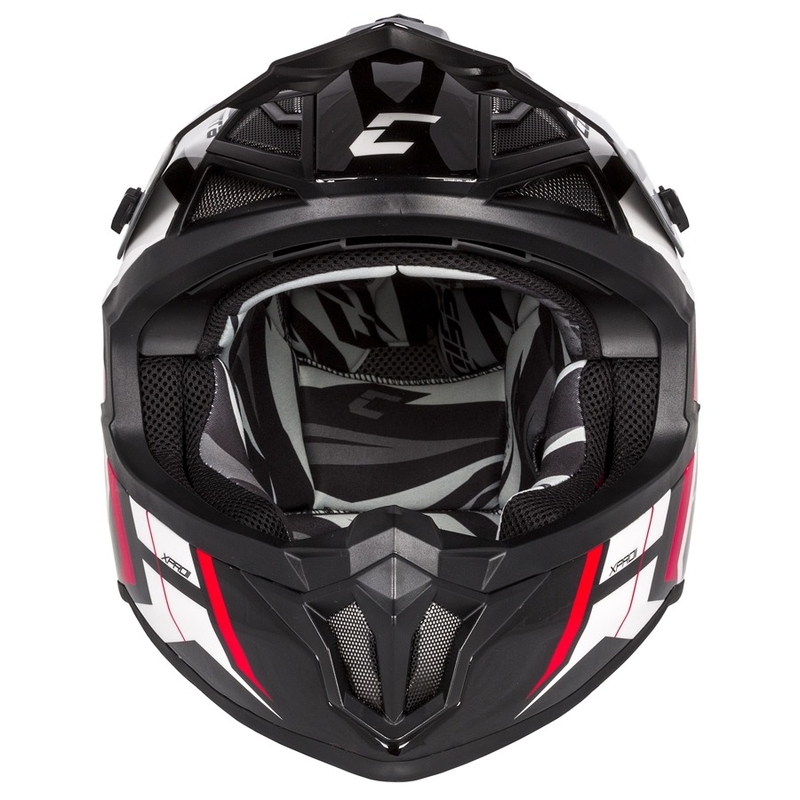 Casque de motocross Cassida Cross Pro II Contra blanc-rouge-noir