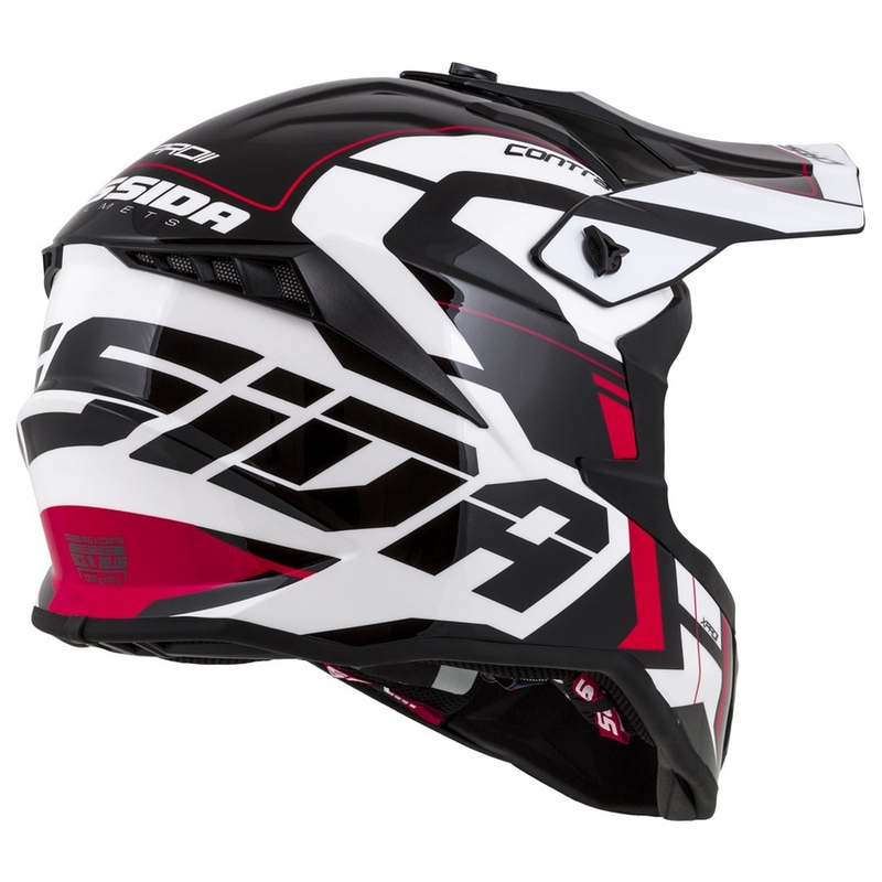 Casque de motocross Cassida Cross Pro II Contra blanc-rouge-noir