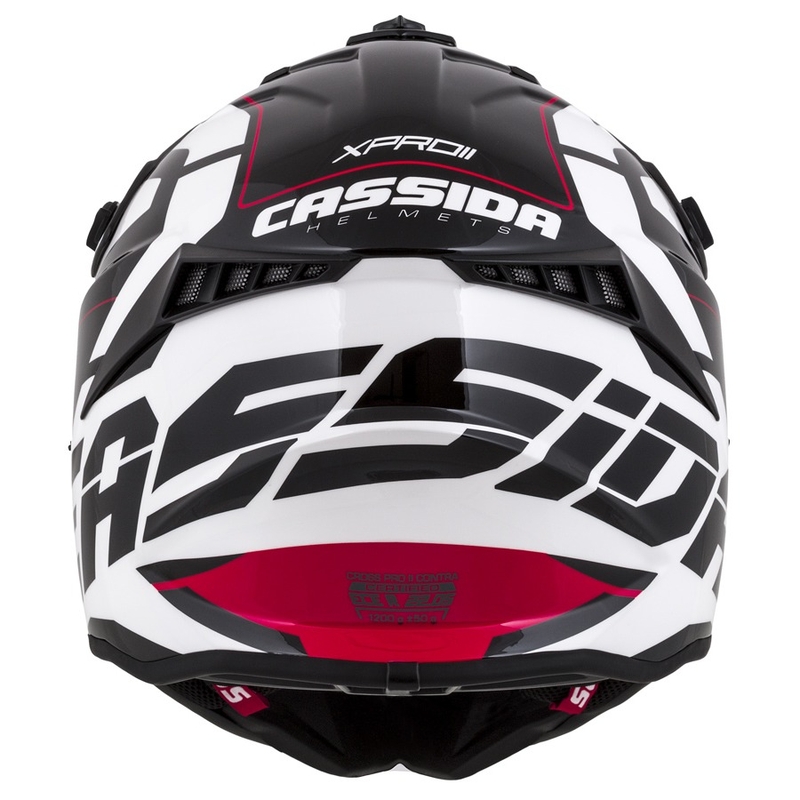 Casque de motocross Cassida Cross Pro II Contra blanc-rouge-noir