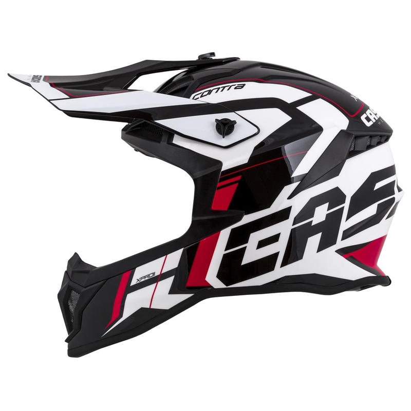 Casque de motocross Cassida Cross Pro II Contra blanc-rouge-noir