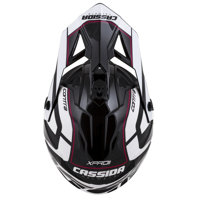 Casque de motocross Cassida Cross Pro II Contra blanc-rouge-noir