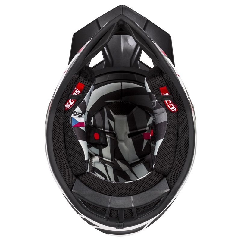 Casque de motocross Cassida Cross Pro II Contra blanc-rouge-noir