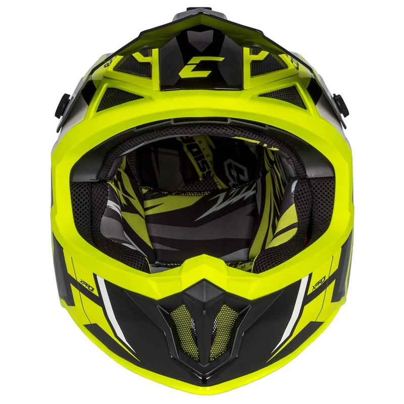 Casque de motocross Cassida Cross Pro II Contra fluo jaune-gris-noir