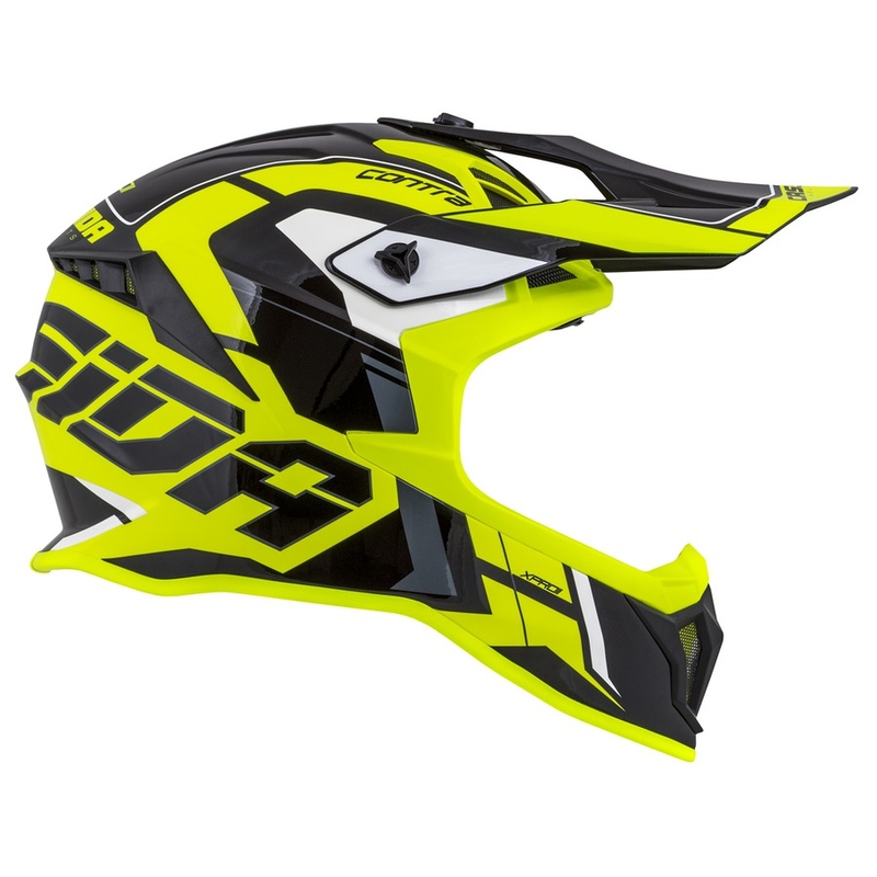 Casque de motocross Cassida Cross Pro II Contra fluo jaune-gris-noir