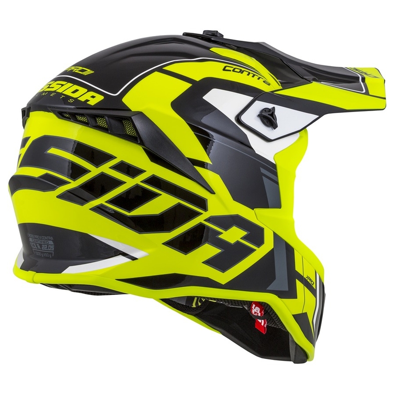Casque de motocross Cassida Cross Pro II Contra fluo jaune-gris-noir