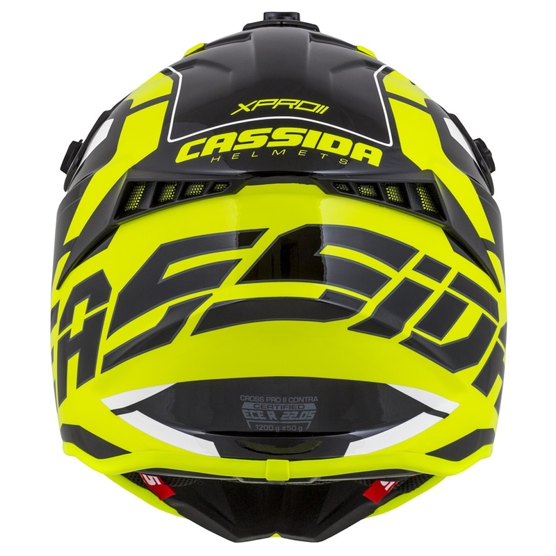 Casque de motocross Cassida Cross Pro II Contra fluo jaune-gris-noir