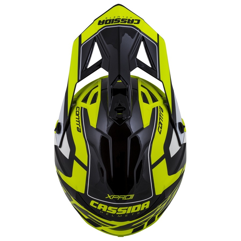 Casque de motocross Cassida Cross Pro II Contra fluo jaune-gris-noir